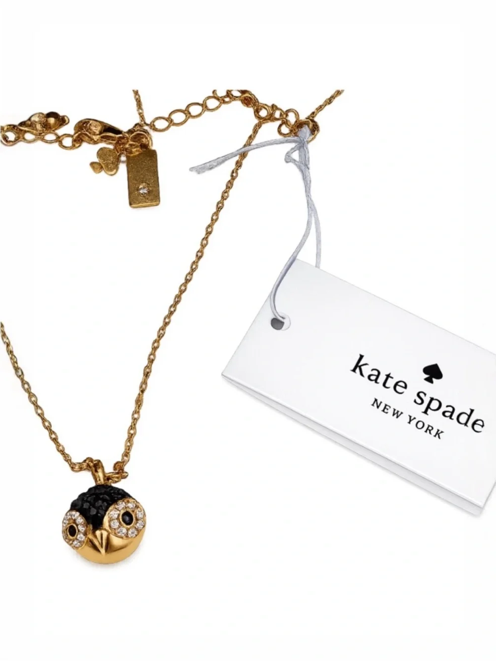 Kate Spade NWT Dashing Beauty Penguin Pendant Necklace Gold Crystal